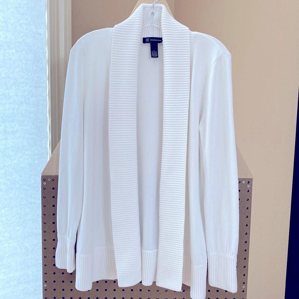 INC White Cardigan Size Large